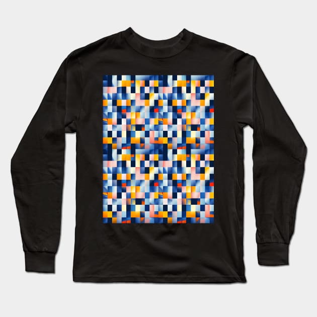 Checkered Checks Long Sleeve T-Shirt by AbstraktTheArt